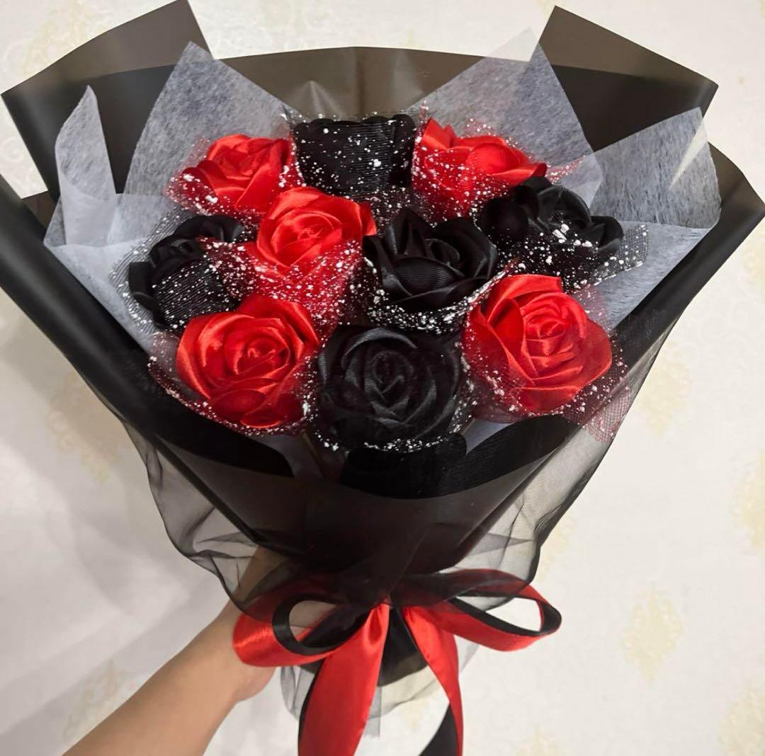 10本薔薇ブーケ　2色ラッピングリボン❣️プレゼントお祝い 枯れない花 特別な人へ