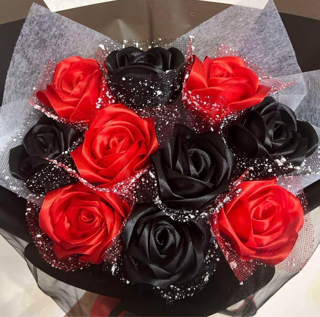 10本薔薇ブーケ　2色ラッピングリボン❣️プレゼントお祝い 枯れない花 特別な人へ