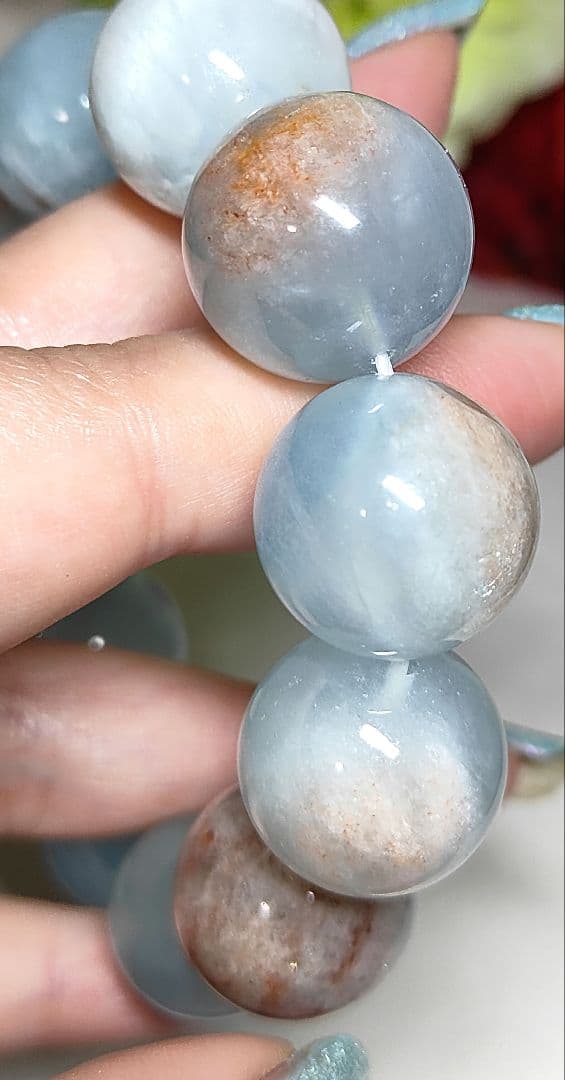 母岩付　アクアマリン　マトリックスアクアマリン　ブレスレット