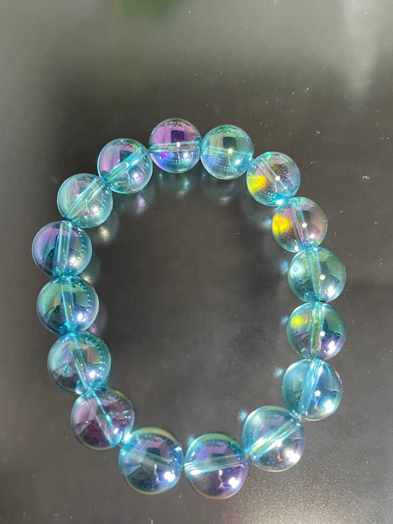ハンドメイド  アクアオーラ12㎜玉ブレスレット