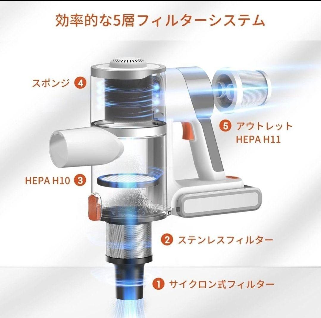 コードレス掃除機 30000pa スティッククリーナー サイクロン ハンディ