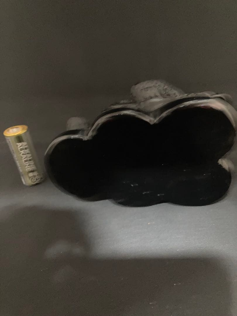 開運 三本足 蛙 天然石 黒曜石 カエル 置物 宝くじ オブジディアン