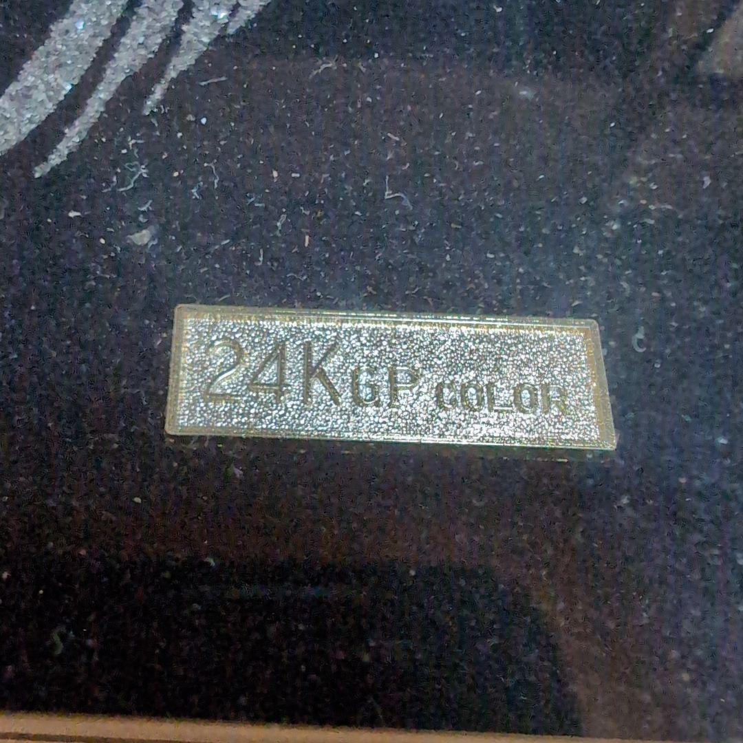 アンティーク額装 24Kgp 金メッキ ひょうたん 金杯 縁起物 開運　鶴　亀