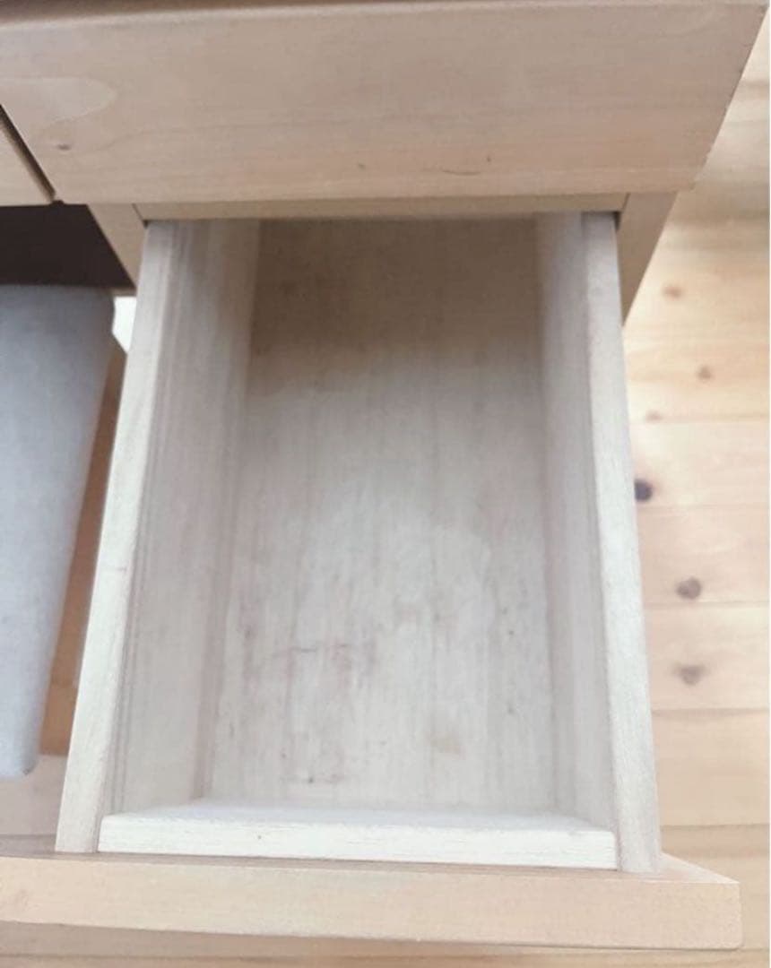 木製 ミラー付きドレッサー　ドレッサー鏡台　ナチュラル　木製　2口コンセント付き