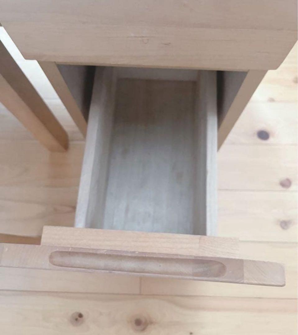 木製 ミラー付きドレッサー　ドレッサー鏡台　ナチュラル　木製　2口コンセント付き