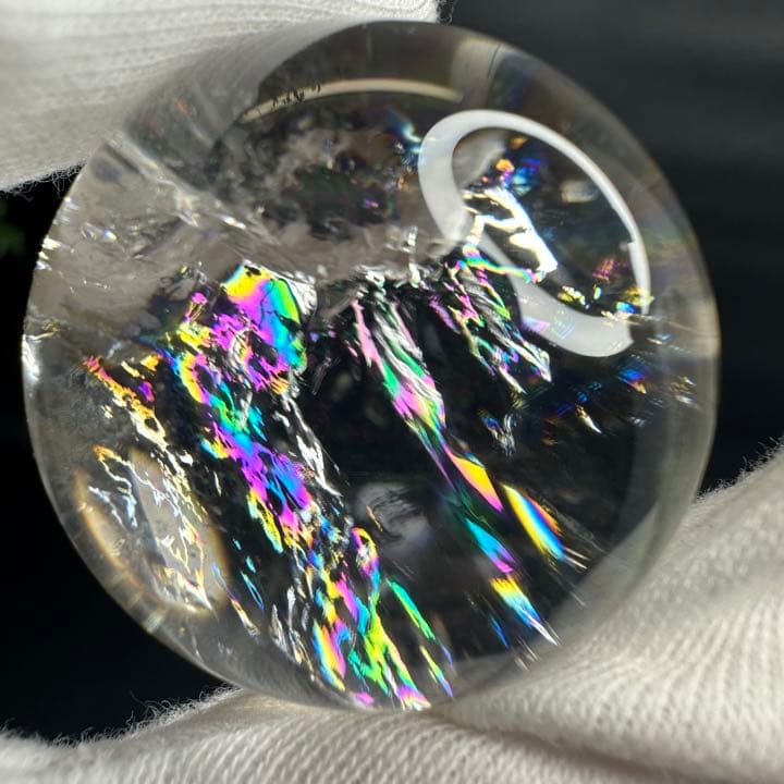 爆アレ❗️ヒマラヤ ブルーエンジェルラダークォーツ 丸玉 虹入り A731