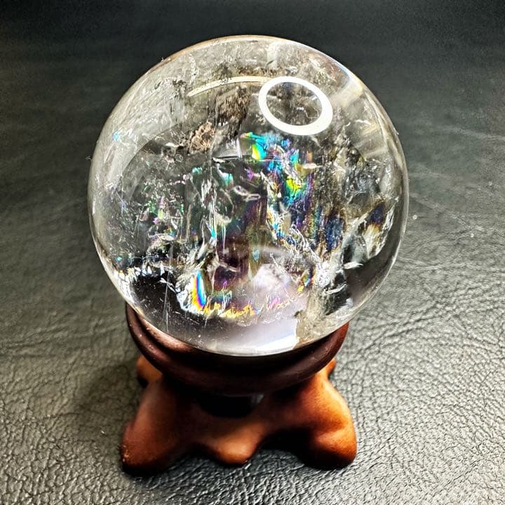 爆アレ❗️ヒマラヤ ブルーエンジェルラダークォーツ 丸玉 虹入り A731