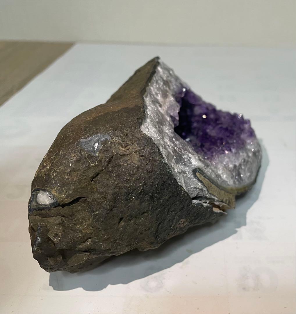 アメジストドーム マネーボックス 天然石パワーストーン 紫水晶 幸運 1.2kg