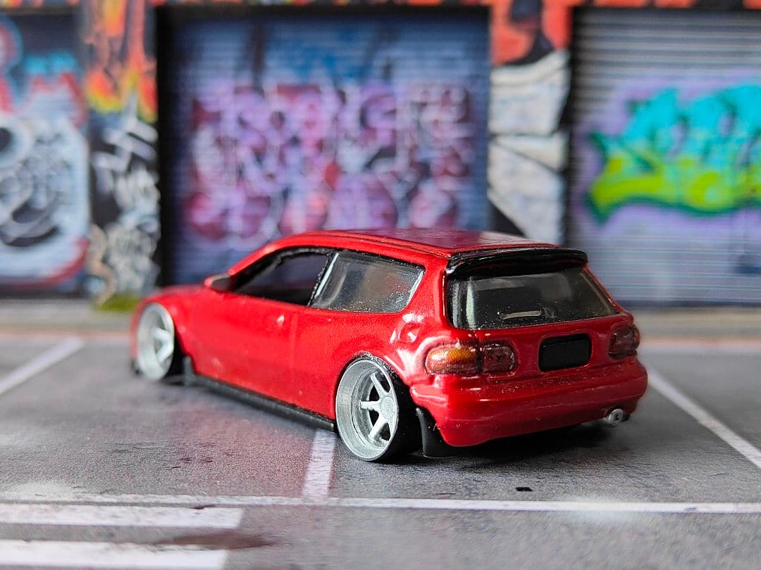 ホットウィールカスタム ホンダ シビック EG6 全塗装☆深リム トミカ改造