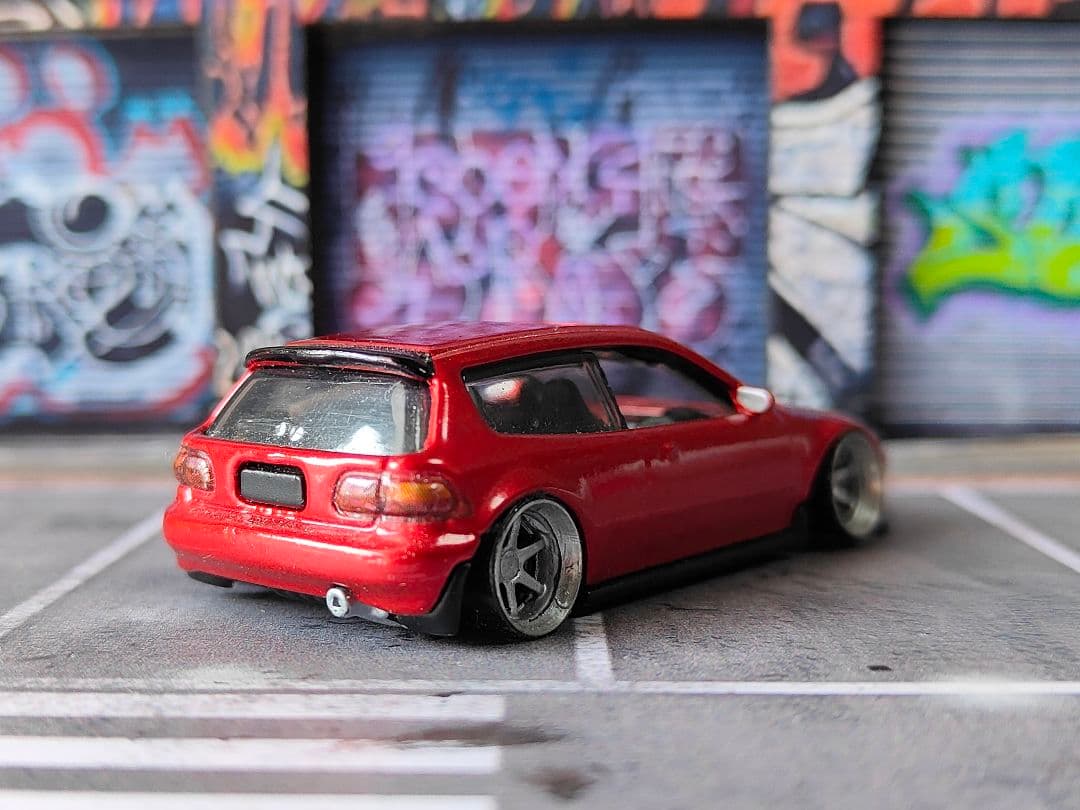 ホットウィールカスタム ホンダ シビック EG6 全塗装☆深リム トミカ改造