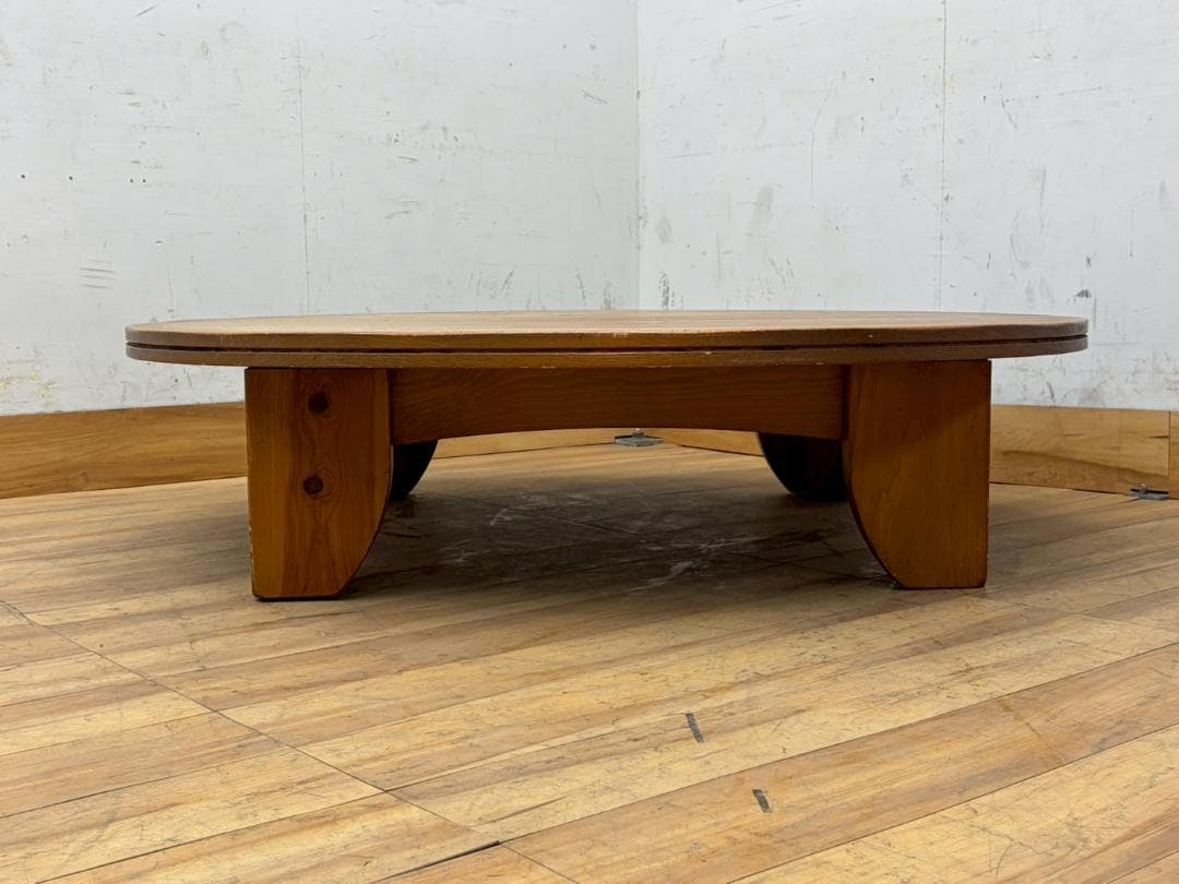 T8084☆ACTUS☆アクタス☆F1テーブルリビングテーブル円卓パイン材無垢☆