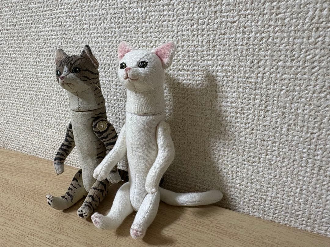 ねこ　猫　アートドール　作家　白猫　キジ白