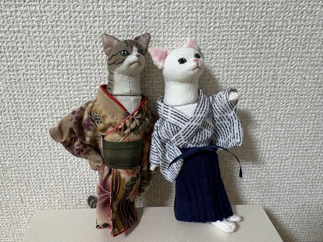 ねこ　猫　アートドール　作家　白猫　キジ白