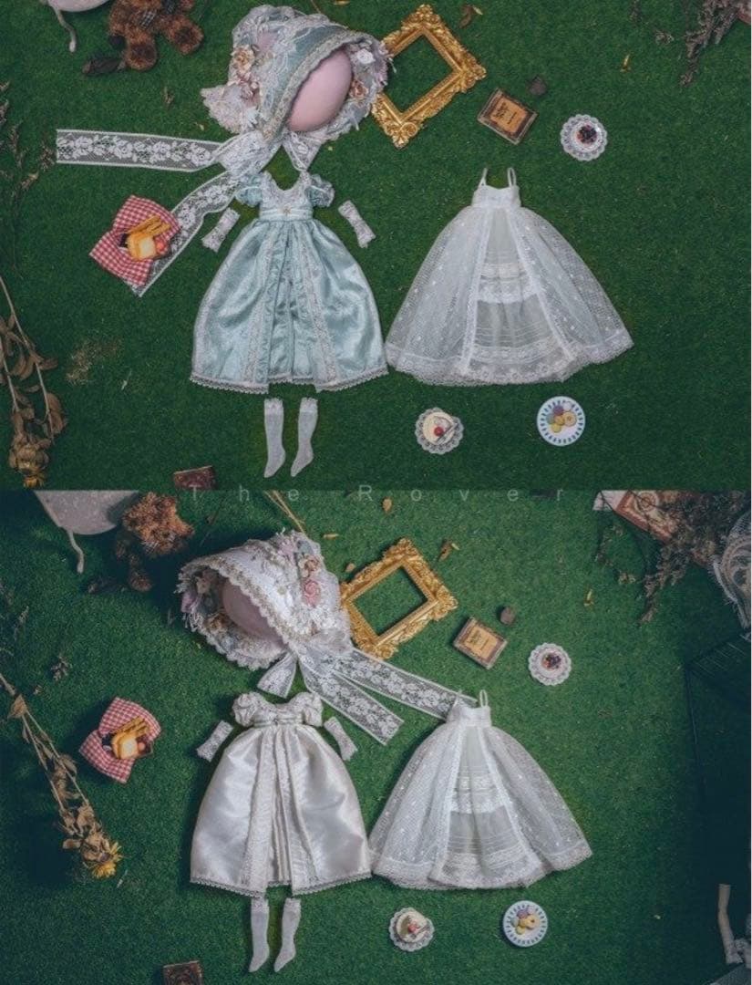 ブライス お洋服 アウトフィット 海外作家製 宮廷ドレスセット サックス