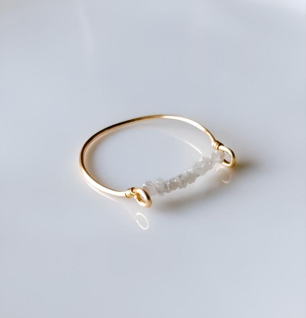 Kgf14 希少石 天然石 オーストラリア産 ホワイト ダイヤモンド リング