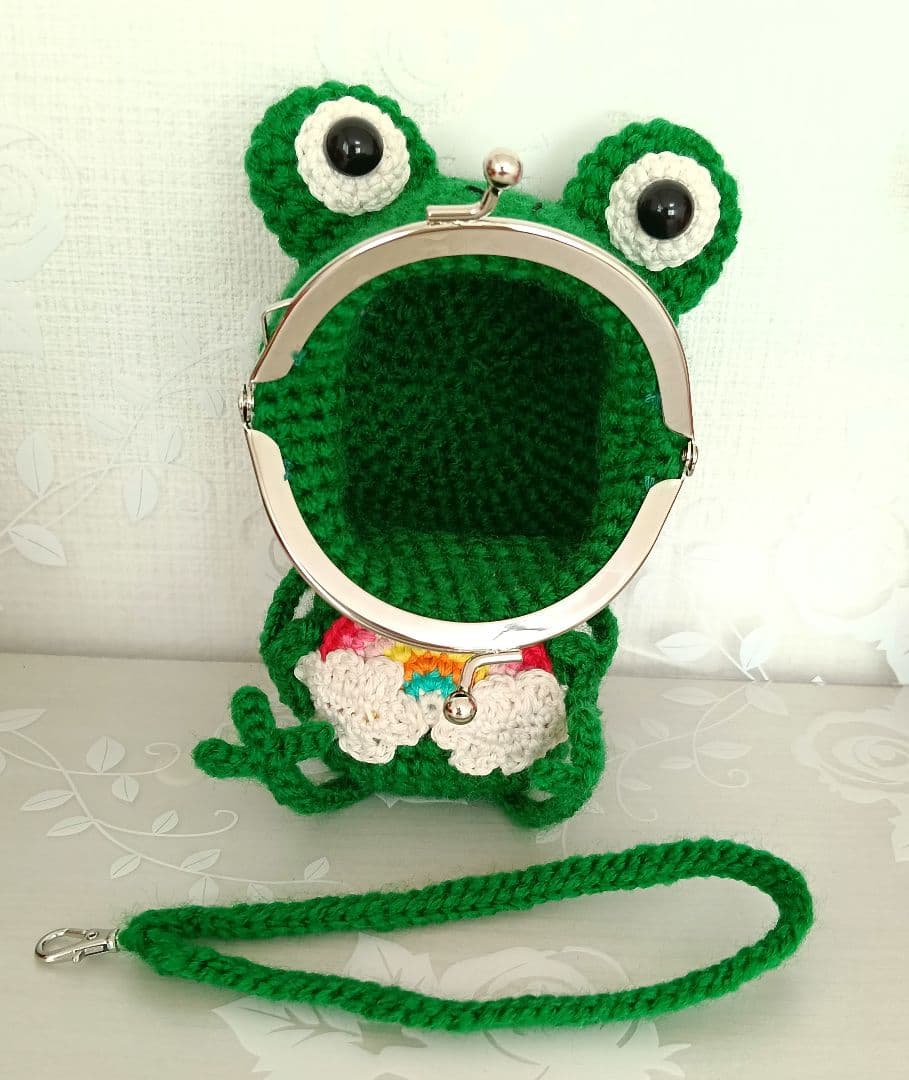 ✽ハンドメイド✽手編み あみぐるみ がま口 ポーチ♥