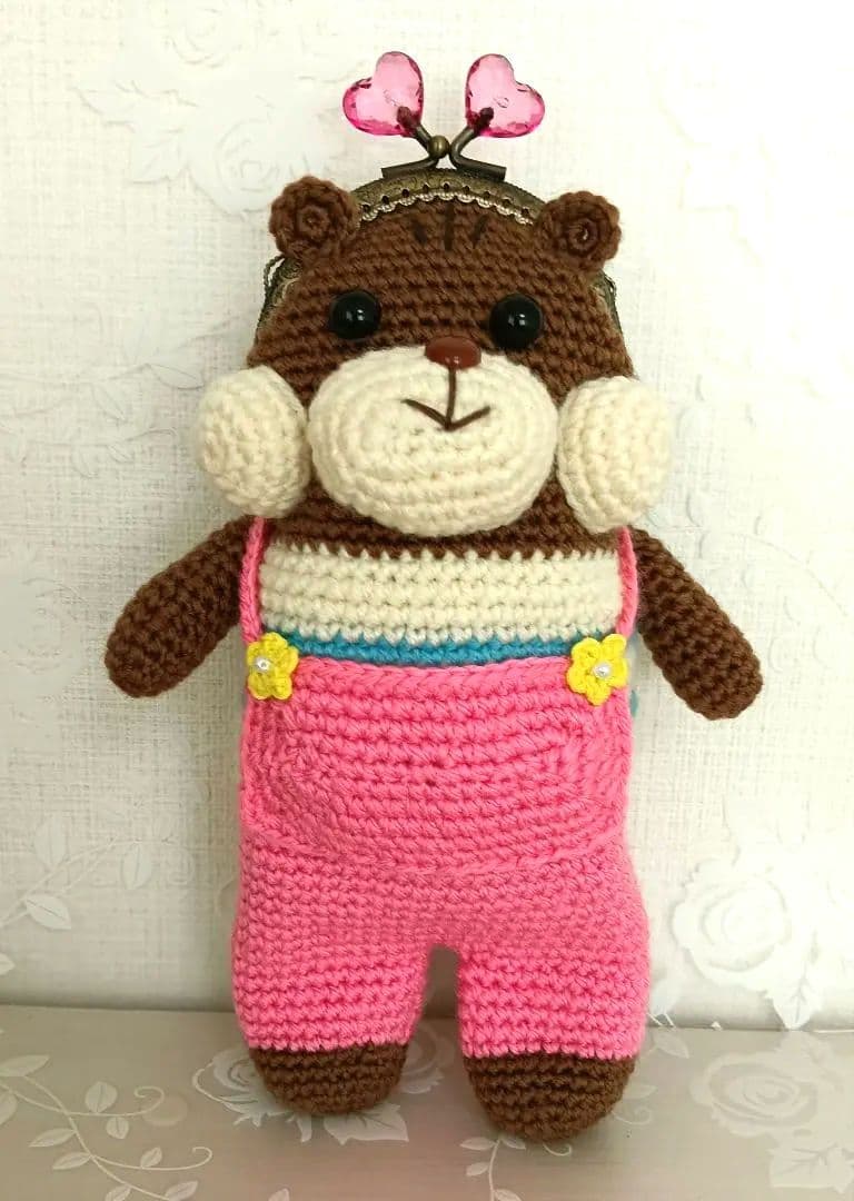 ✽ハンドメイド✽手編み あみぐるみ がま口 ポーチ♥