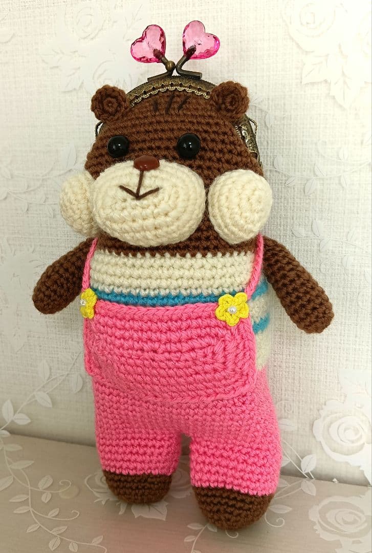 ✽ハンドメイド✽手編み あみぐるみ がま口 ポーチ♥