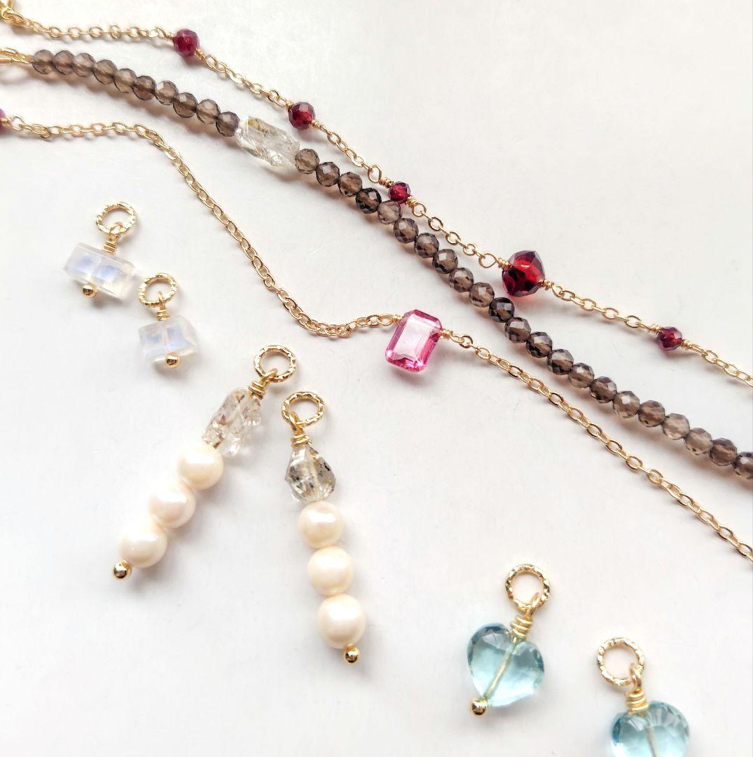 14kgf ブレスレット オイルインクォーツ スモーキークォーツ 大人 シンプル