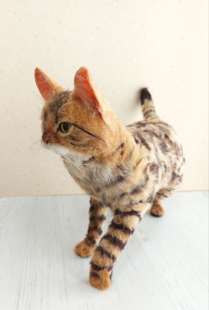 羊毛フェルト　猫(ベンガル)