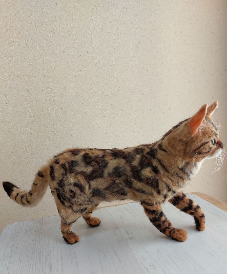 羊毛フェルト　猫(ベンガル)