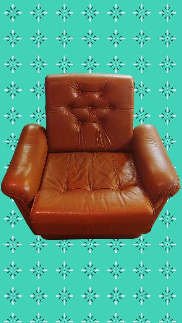 一人用ソファー、ソファー、ヴィンテージ、レトロ、アンティーク、昭和、茶色ソファー