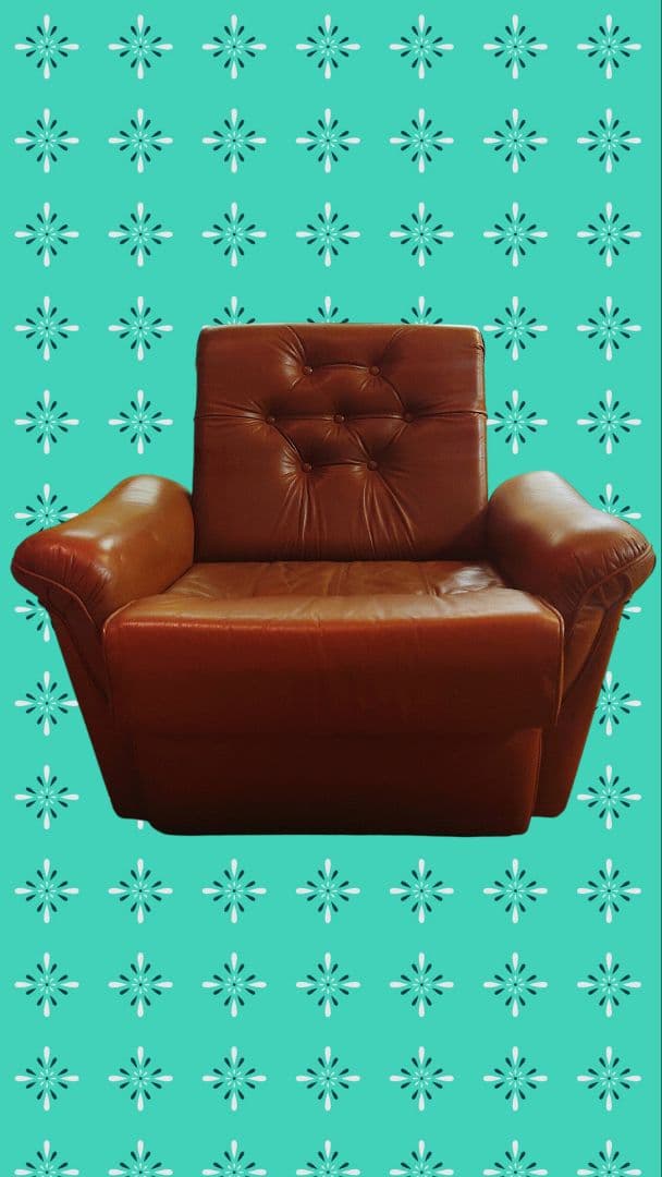 一人用ソファー、ソファー、ヴィンテージ、レトロ、アンティーク、昭和、茶色ソファー