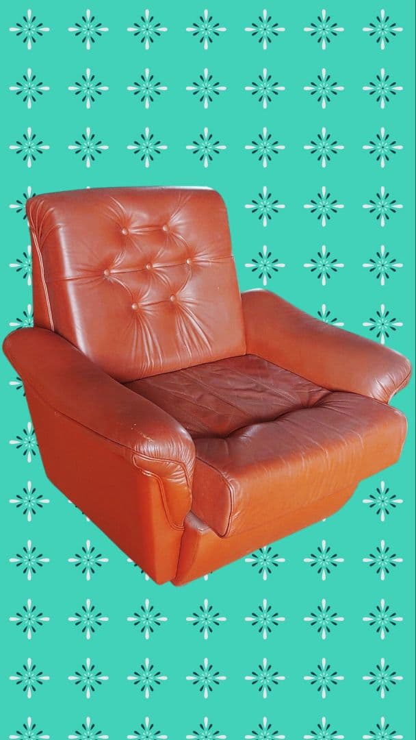 一人用ソファー、ソファー、ヴィンテージ、レトロ、アンティーク、昭和、茶色ソファー