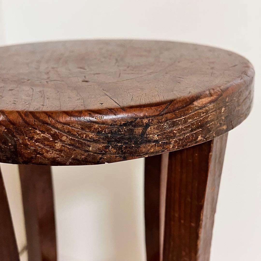 【ビンテージ】木製・丸椅子　ウッドスツール