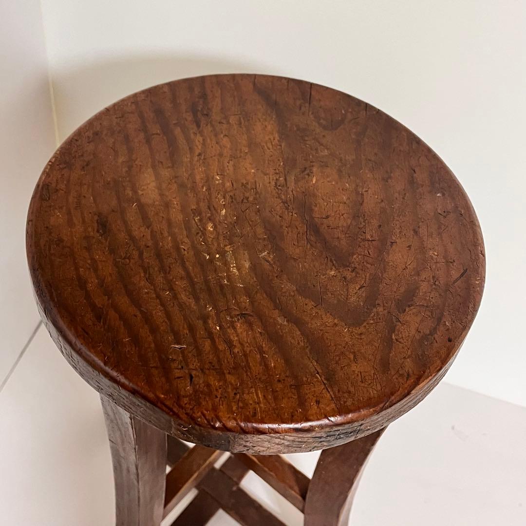 【ビンテージ】木製・丸椅子　ウッドスツール