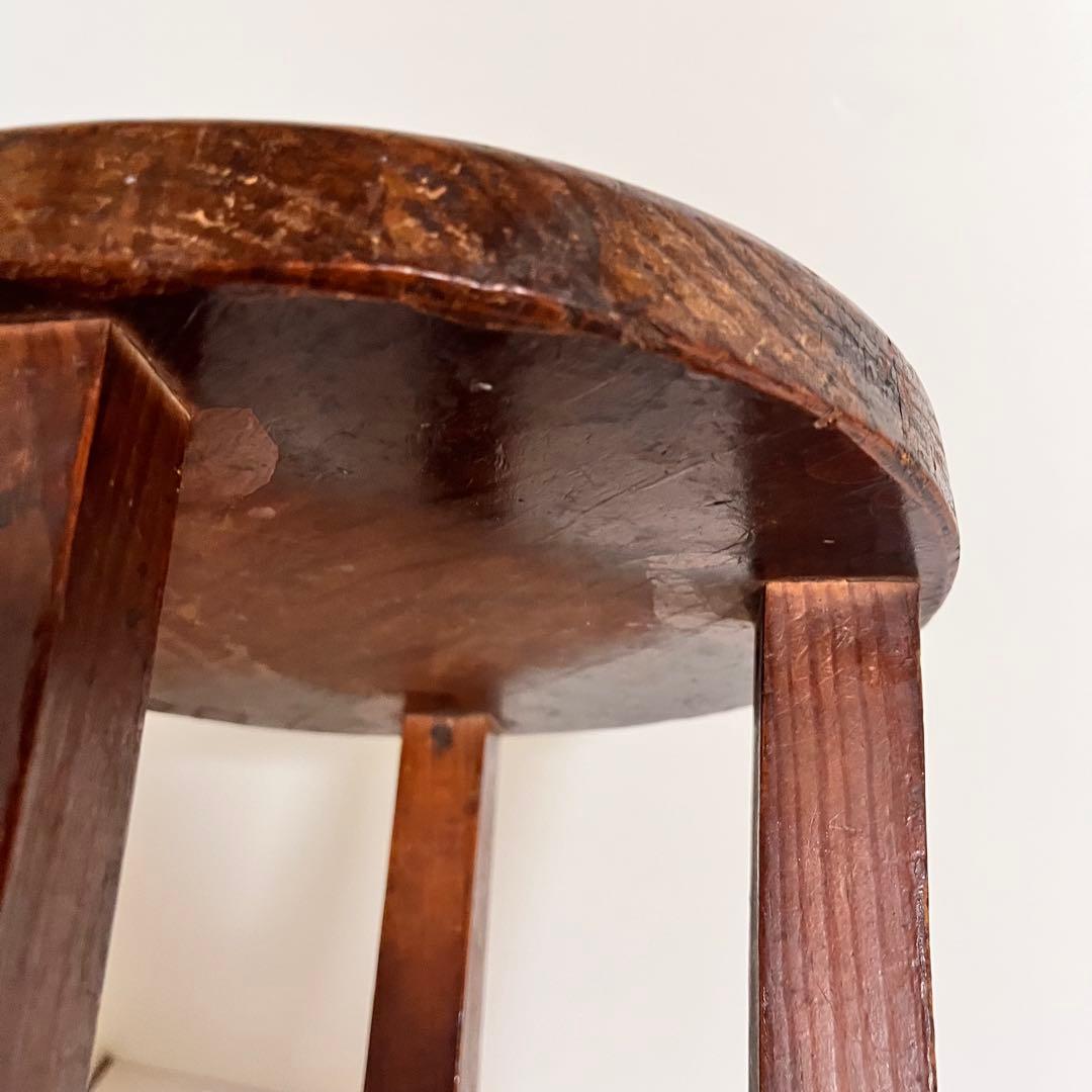 【ビンテージ】木製・丸椅子　ウッドスツール