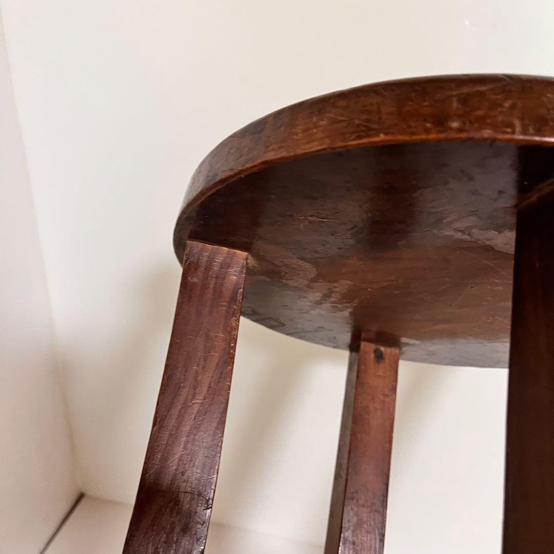 【ビンテージ】木製・丸椅子　ウッドスツール