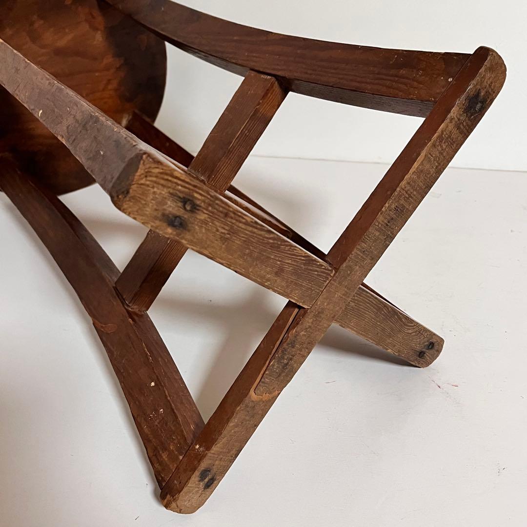 【ビンテージ】木製・丸椅子　ウッドスツール