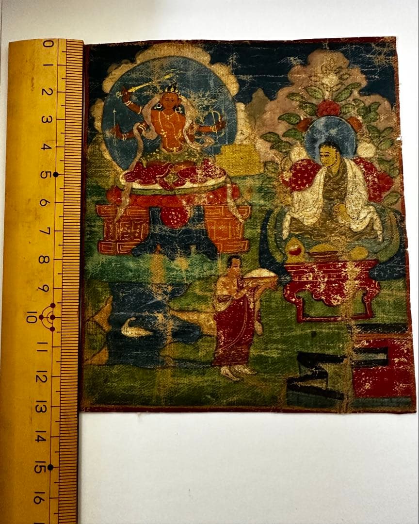 チベット仏画　タンカ　文殊菩薩 アンティーク