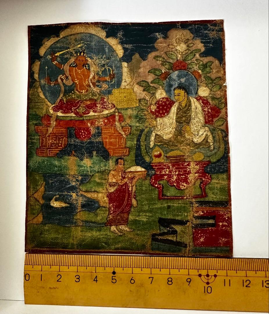 チベット仏画　タンカ　文殊菩薩 アンティーク