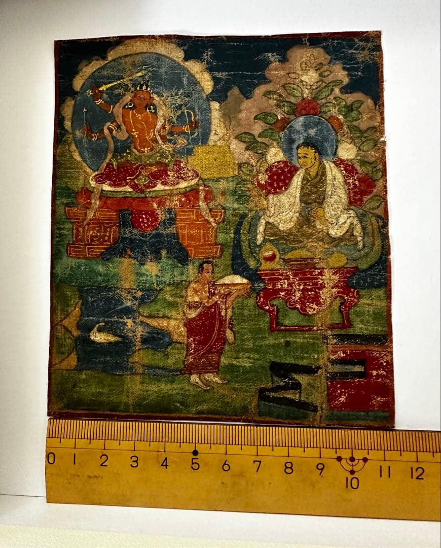 チベット仏画　タンカ　文殊菩薩 アンティーク