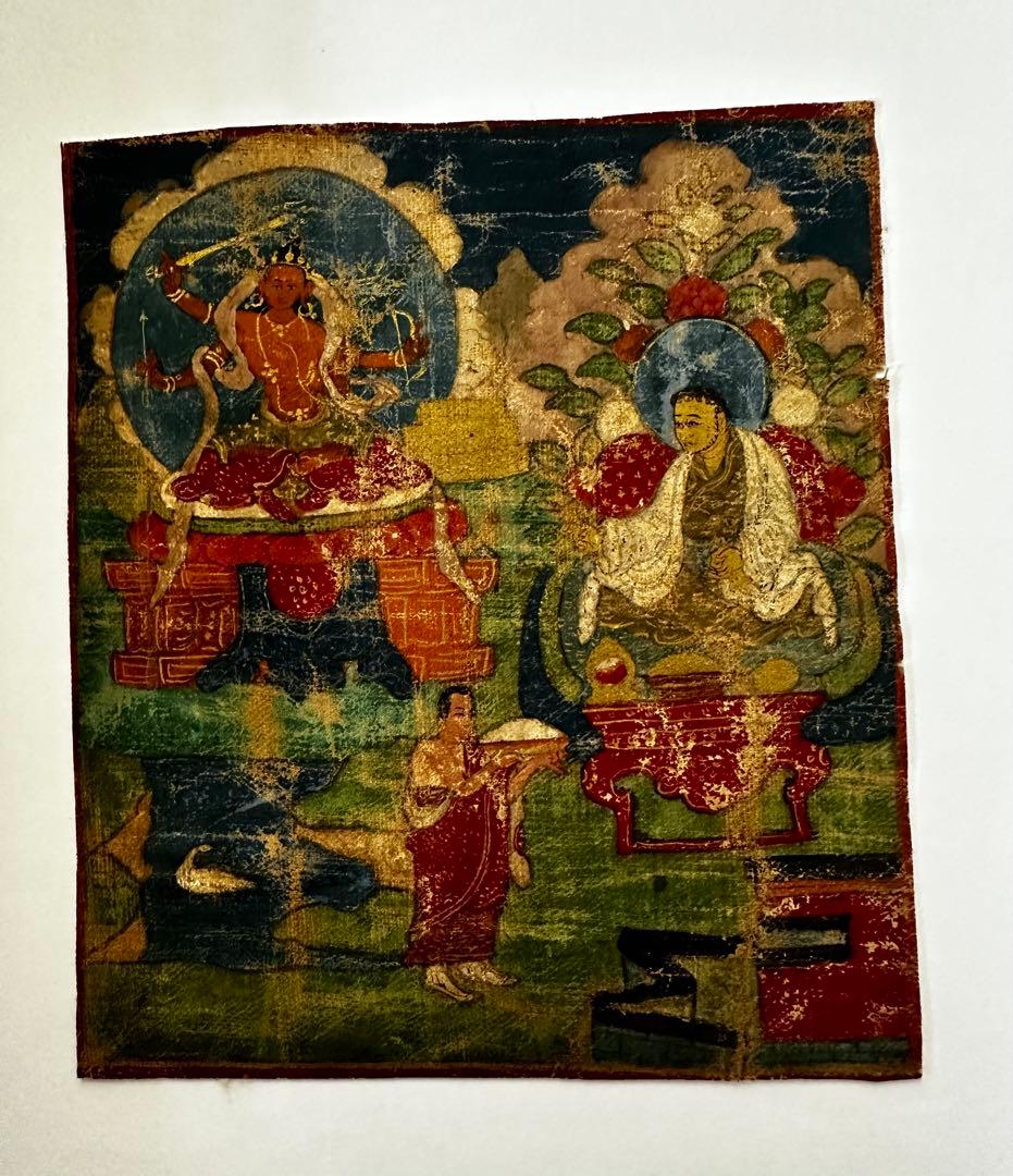 チベット仏画　タンカ　文殊菩薩 アンティーク