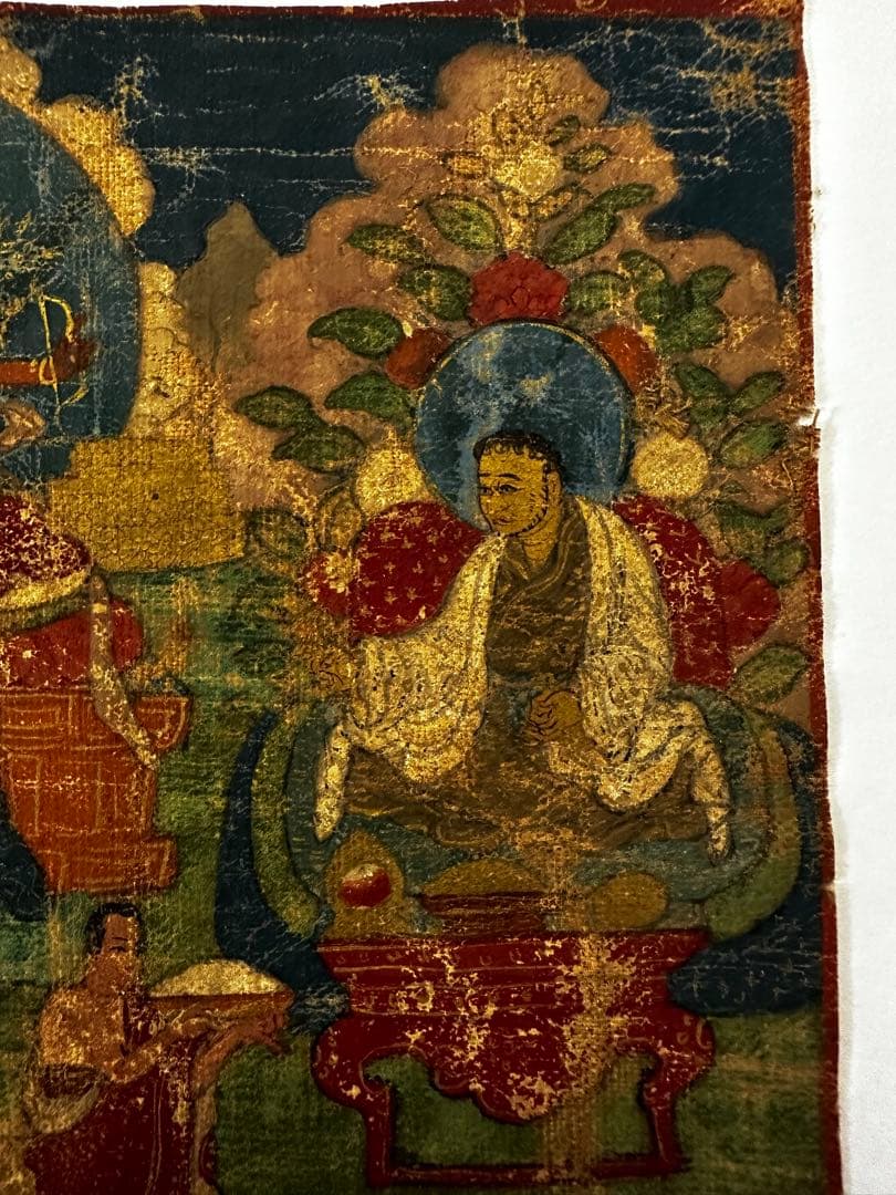 チベット仏画　タンカ　文殊菩薩 アンティーク