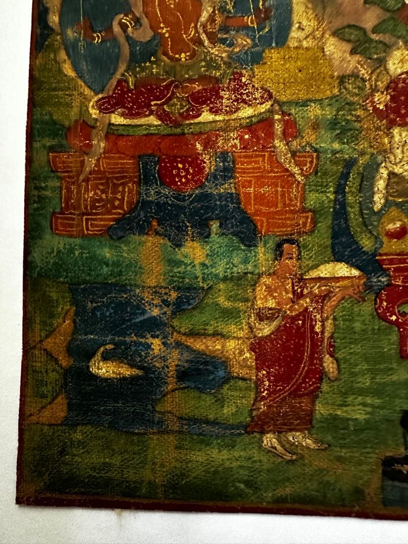 チベット仏画　タンカ　文殊菩薩 アンティーク