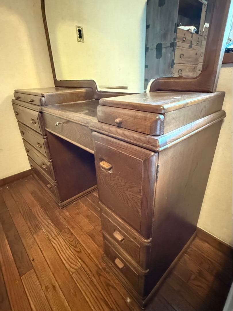 おぱんちゅうさぎ　家具　鏡台ドレッサー杢目天然無垢？巨匠作品芸術美術骨董