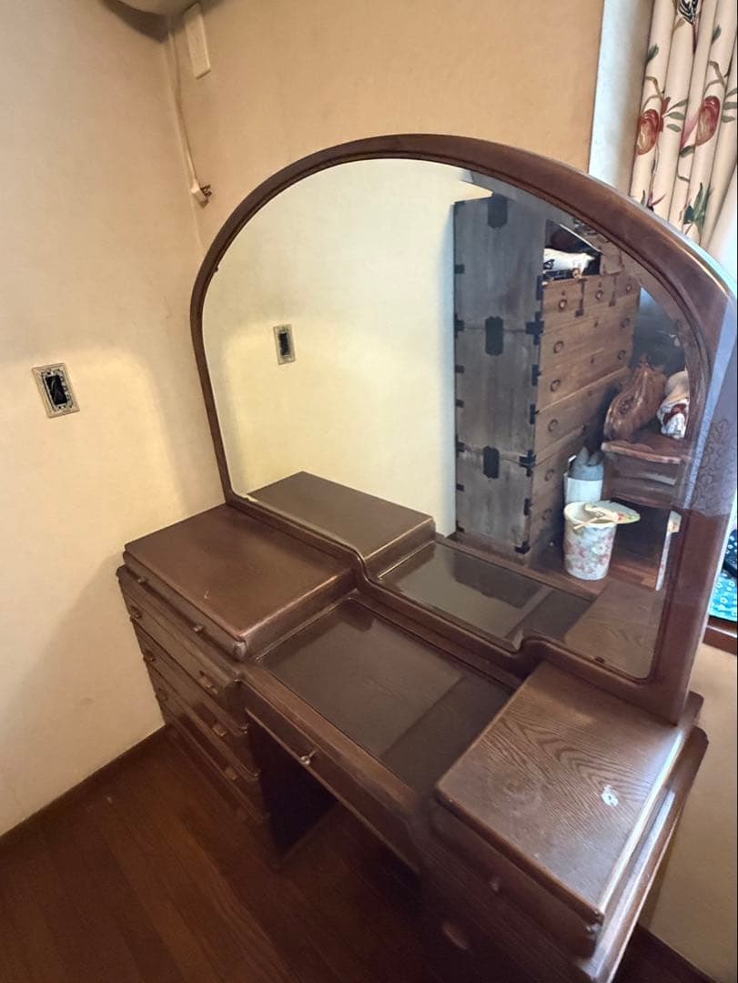 おぱんちゅうさぎ　家具　鏡台ドレッサー杢目天然無垢？巨匠作品芸術美術骨董