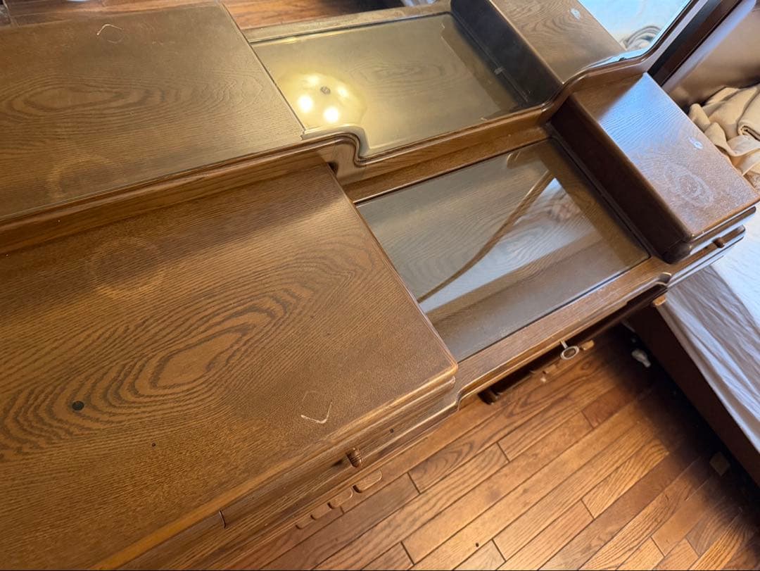 おぱんちゅうさぎ　家具　鏡台ドレッサー杢目天然無垢？巨匠作品芸術美術骨董