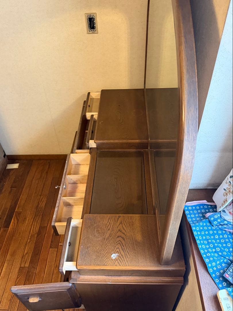 おぱんちゅうさぎ　家具　鏡台ドレッサー杢目天然無垢？巨匠作品芸術美術骨董