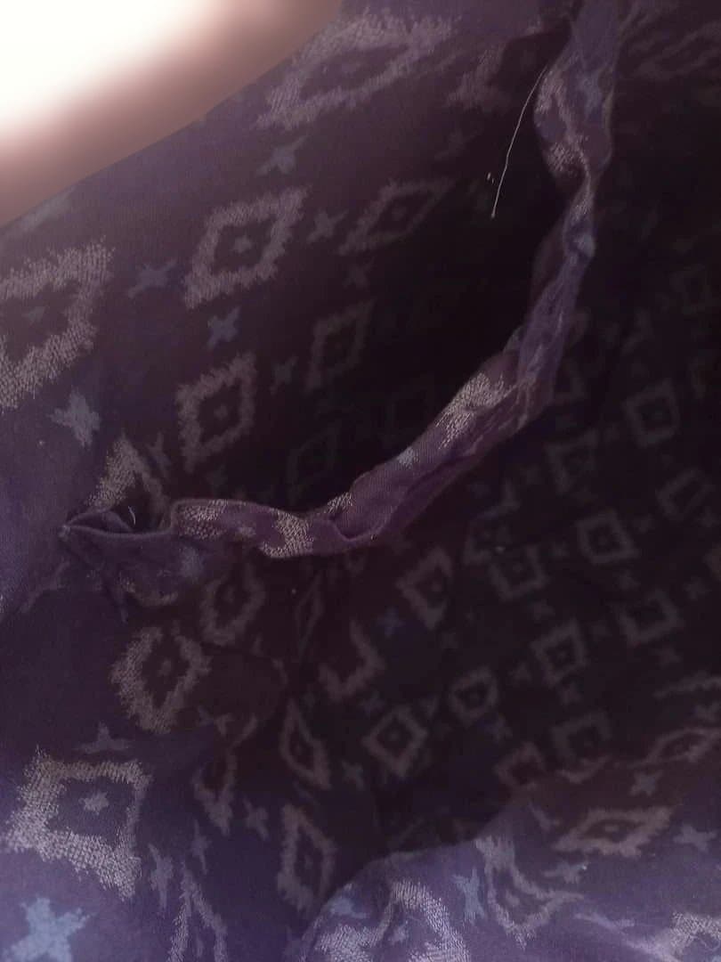 【一点もの】茶色の古布ハンドメイド　バッグ　パッチワークデザイン