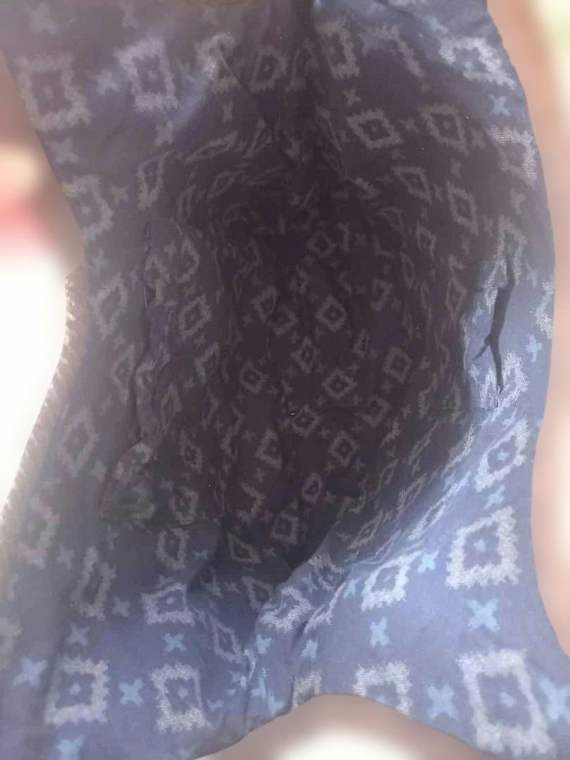 【一点もの】茶色の古布ハンドメイド　バッグ　パッチワークデザイン