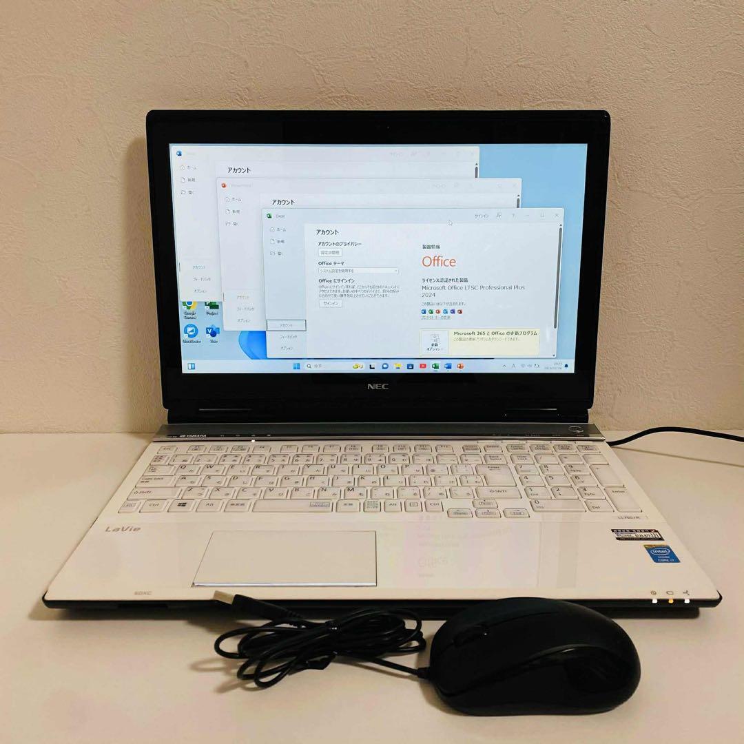 Y106 NECノートパソコンi7メモリ8GタッチパネルSSD高速Win11