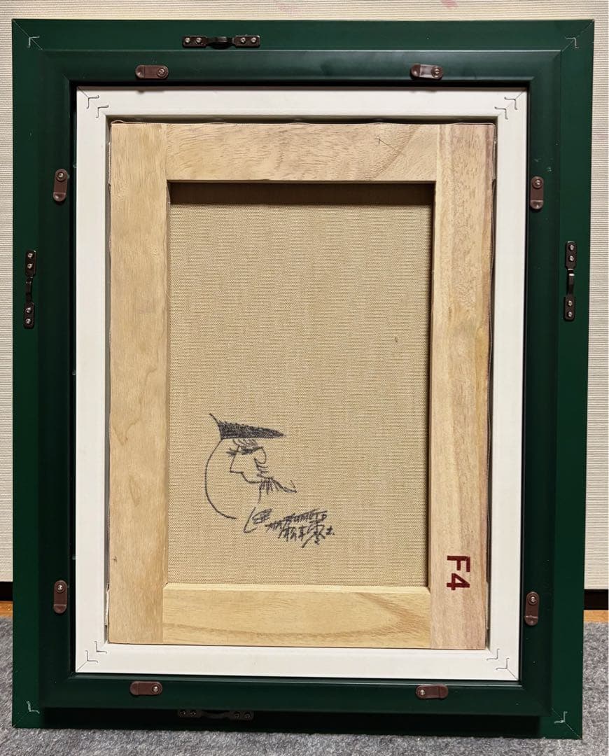 【F4号】手描き油彩　松本零士【銀河鉄道999】額縁　未使用額　サイン　メーテル