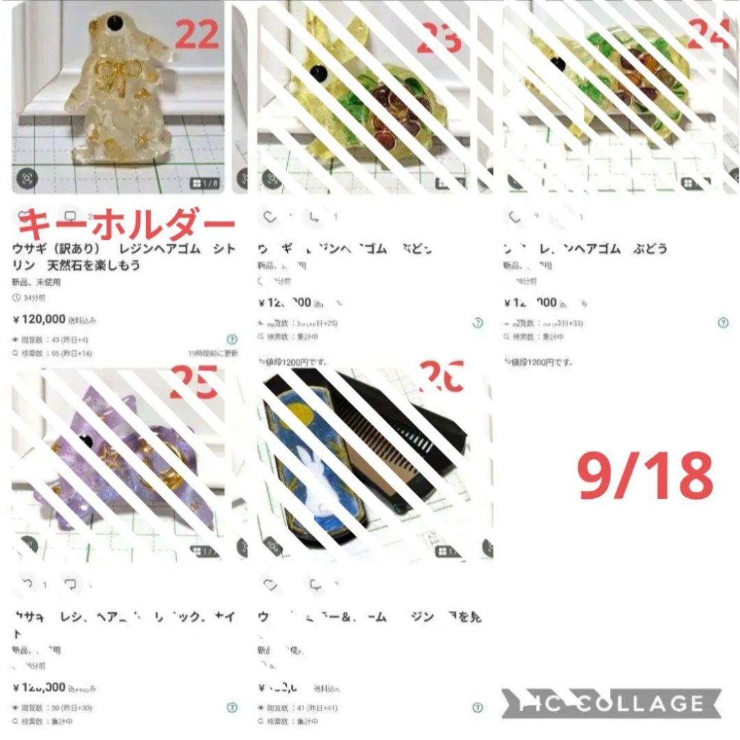 ひまうい様　9.18 ウサギ　レジンヘアゴム　月花