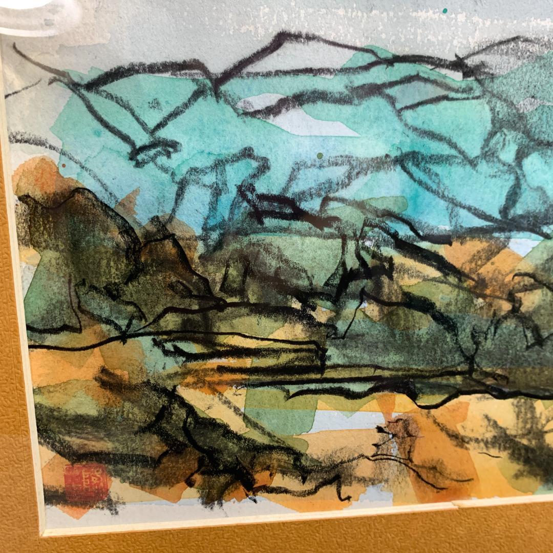 鎌田隆三　水彩画　真作　額装
