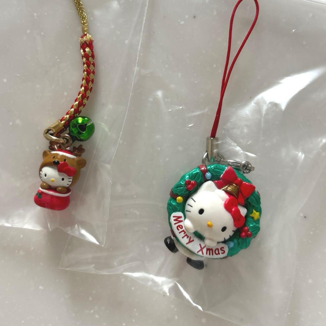 【ハローキティ】クリスマス限定　コンビニ限定　リース　根付け　ストラップ　レア